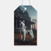 Siberian Husky Halloween Beängstigend Geschenkanhänger (Rückseite)