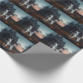 Siberian Husky Halloween Beängstigend Geschenkpapier (Ecke)