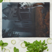 Siberian Husky Halloween Beängstigend Geschirrtuch (Gefaltet)