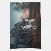 Siberian Husky Halloween Beängstigend Geschirrtuch (Vertikal)