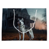Siberian Husky Halloween Beängstigend Große Geschenktüte (Vorderseite)