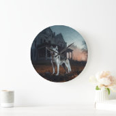 Siberian Husky Halloween Beängstigend Große Wanduhr (Zuhause)