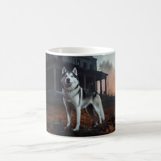 Siberian Husky Halloween Beängstigend Kaffeetasse (Mittel)