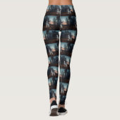 Siberian Husky Halloween Beängstigend Leggings (Rückseite)