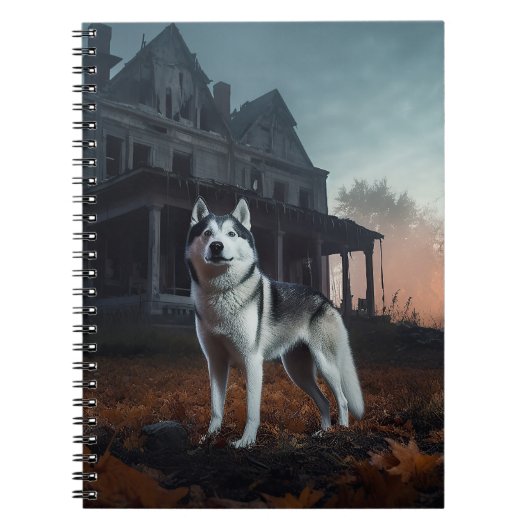 Siberian Husky Halloween Beängstigend Notizblock (Vorderseite)