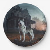 Siberian Husky Halloween Beängstigend Pappteller (Vorderseite)