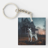 Siberian Husky Halloween Beängstigend Schlüsselanhänger (Vorderseite)