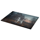 Siberian Husky Halloween Beängstigend Schneidebrett (Ecke)