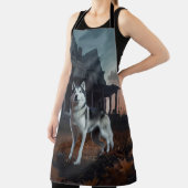 Siberian Husky Halloween Beängstigend Schürze (InSitu)