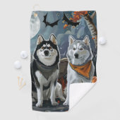 Siberian Husky Halloween Spooky Golfhandtuch (Insitu)