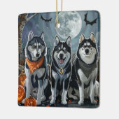 Siberian Husky Halloween Spooky Keramikornament (Links)