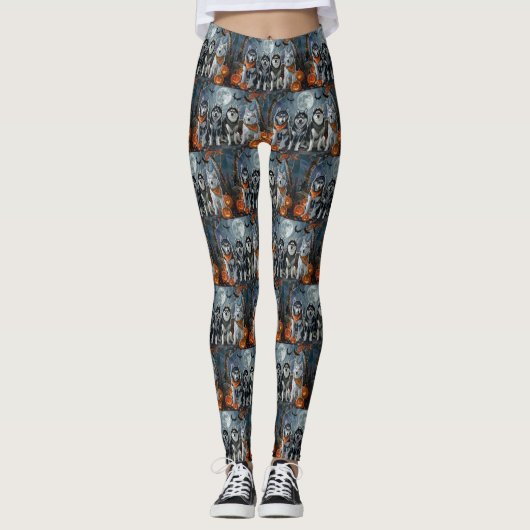 Siberian Husky Halloween Spooky Leggings (Vorderseite)