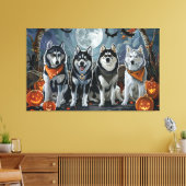 Siberian Husky Halloween Spooky Leinwanddruck (Insitu (Wohnzimmer))