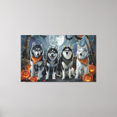 Siberian Husky Halloween Spooky Leinwanddruck (Vorderseite)