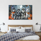 Siberian Husky Halloween Spooky Leinwanddruck (Insitu (Schlafzimmer))