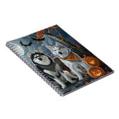 Siberian Husky Halloween Spooky Notizblock (Rechte Seite)