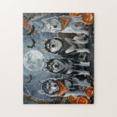 Siberian Husky Halloween Spooky Puzzle (Vertikal)