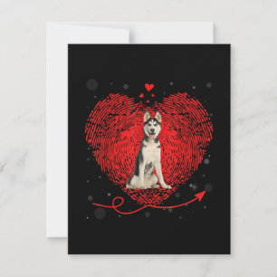 Siberian Husky Heart Liebe Funny Valentine Gift Einladung