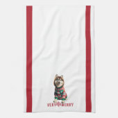 Siberian Husky Holiday Geschirrtuch (Vertikal)