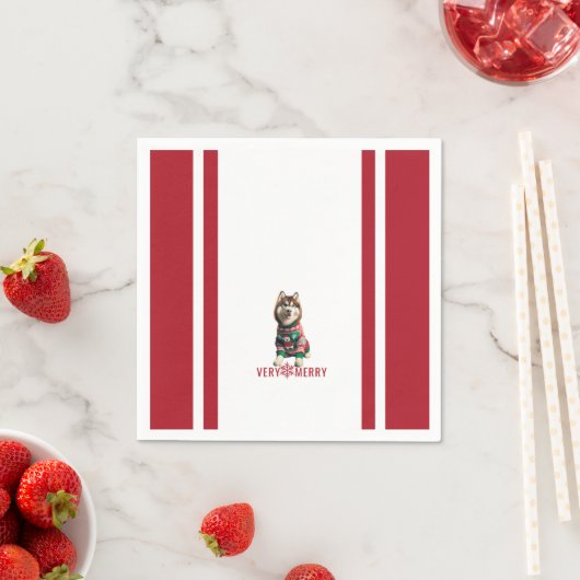 Siberian Husky Holiday Serviette (Beispiel)