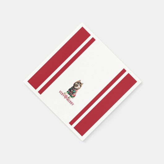 Siberian Husky Holiday Serviette (Ecke)