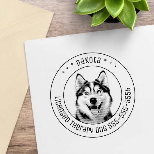 Siberian Husky Hund Foto Gummistempel