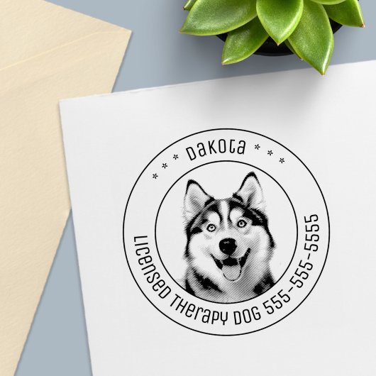 Siberian Husky Hund Foto Permastempel