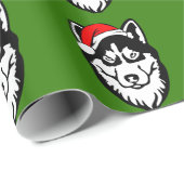 Siberian_Husky-Hund mit Weihnachtszeit-Weihnachtsm Geschenkpapier (Rolleneckpunkt)
