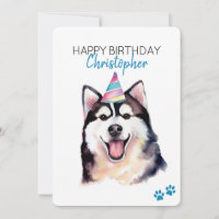Siberian Husky Hund Personalisiert Happy Birthday