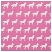 Siberian Husky Hund Silhouette Pet Pink Stoff (Muster)