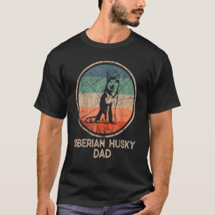 Siberian Husky Hund Vintag Sibirien Husky Vater Fa T-Shirt