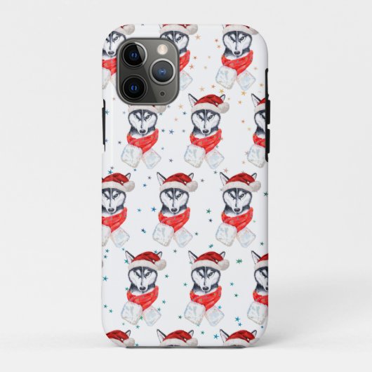 Siberian Husky Hund züchten Weihnachtsstars Case-Mate iPhone Hülle (Rückseite)