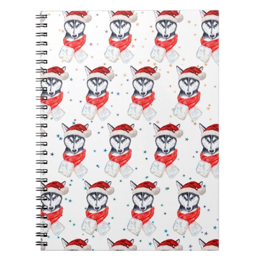 Siberian Husky Hund züchten Weihnachtsstars Notizblock (Vorderseite)