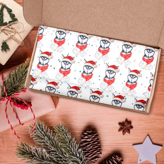 Siberian Husky Hund züchten Weihnachtsstars Seidenpapier