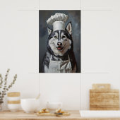 Siberian Husky In Chefs Hat Poster, Pet Poster (Küche)