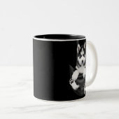 Siberian Husky In Pocket Puppy Zweifarbige Tasse (VorderseiteRechts)