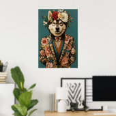 Siberian Husky In Suit Poster, Husky Portrait Poster (Heimbüro)