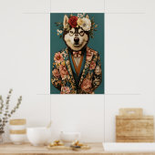 Siberian Husky In Suit Poster, Husky Portrait Poster (Küche)
