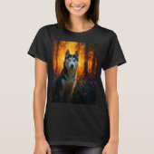 Siberian Husky in the Forest T-Shirt (Vorderseite)