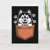 Siberian Husky In Your Front Cket Karte (Vorderseite)