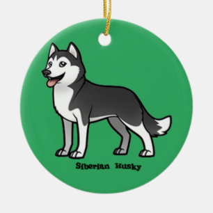 Siberian Husky Keramik Ornament