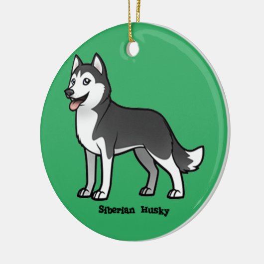 Siberian Husky Keramik Ornament (Links)