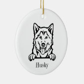 Siberian Husky Keramik Ornament (Rechts)