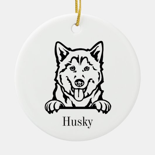 Siberian Husky Keramik Ornament (Vorne)