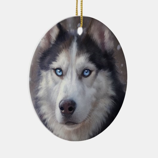 Siberian Husky Keramik Ornament (Rechts)