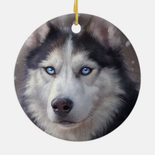 Siberian Husky Keramik Ornament (Hinten)