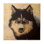 Siberian Husky Keramik Tile Fliese (Vorderseite)