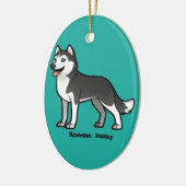 Siberian Husky Keramikornament (Links)