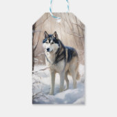 Siberian Husky Lass es Weihnachten schneejang Geschenkanhänger (Rückseite)