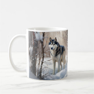 Siberian Husky Lass es Weihnachten schneejang Kaffeetasse